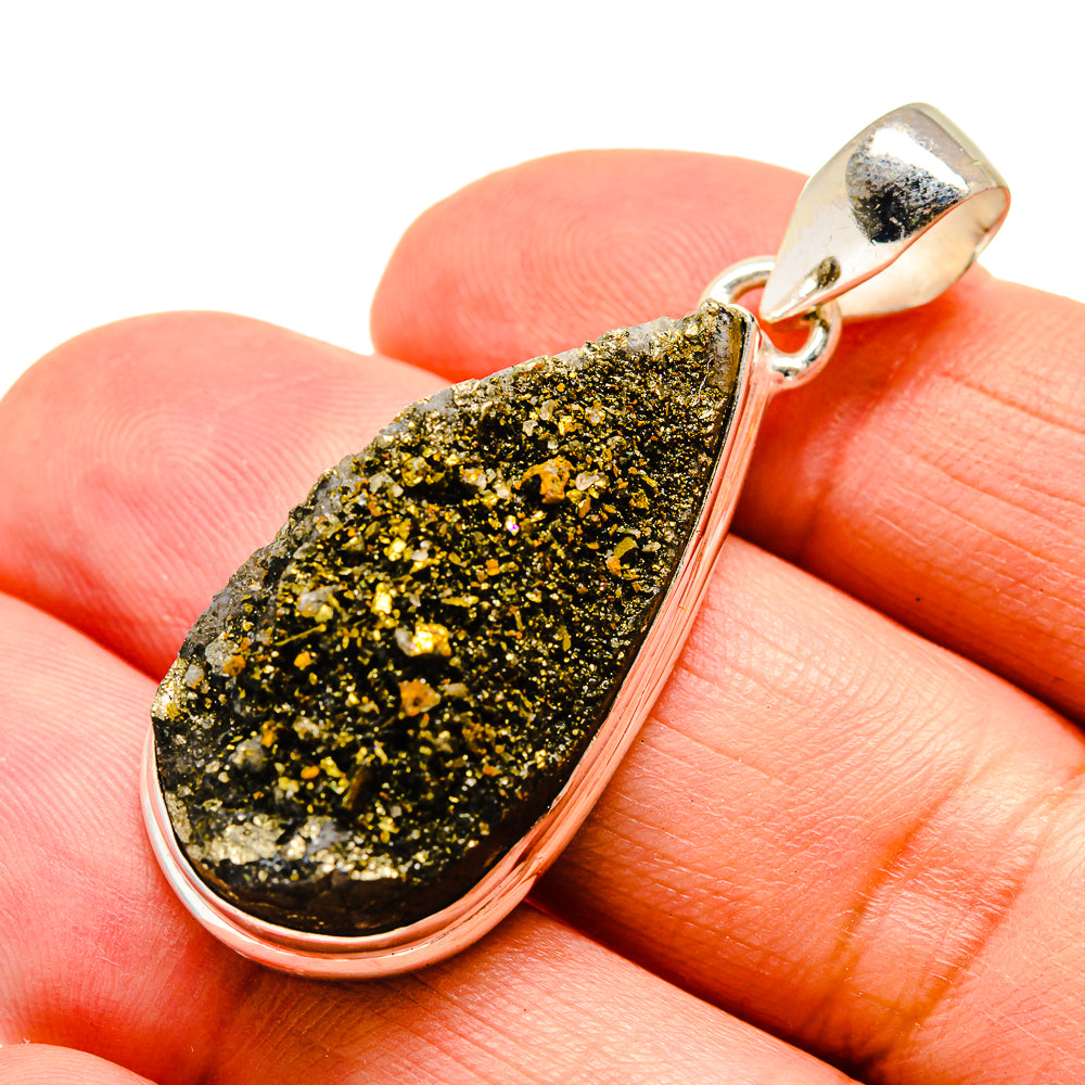 Spectro Pyrite Druzy Pendants handcrafted by Anasilvercos - PD741907
