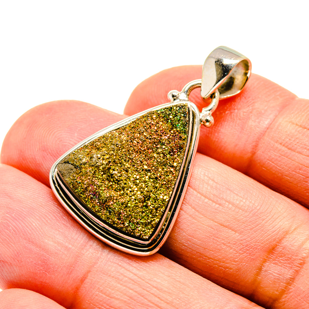 Spectro Pyrite Druzy Pendants handcrafted by Anasilvercos - PD741943