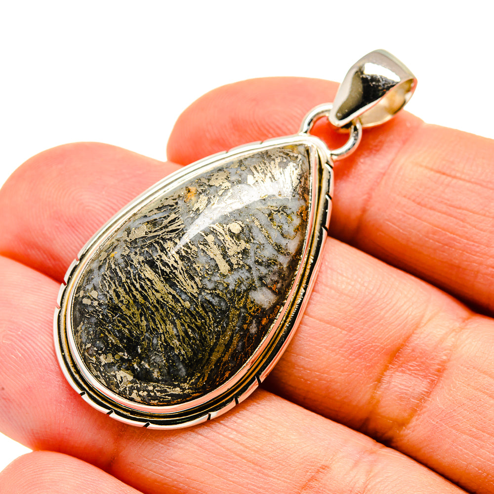 Feder Pyrite Pendants handcrafted by Anasilvercos - PD742073