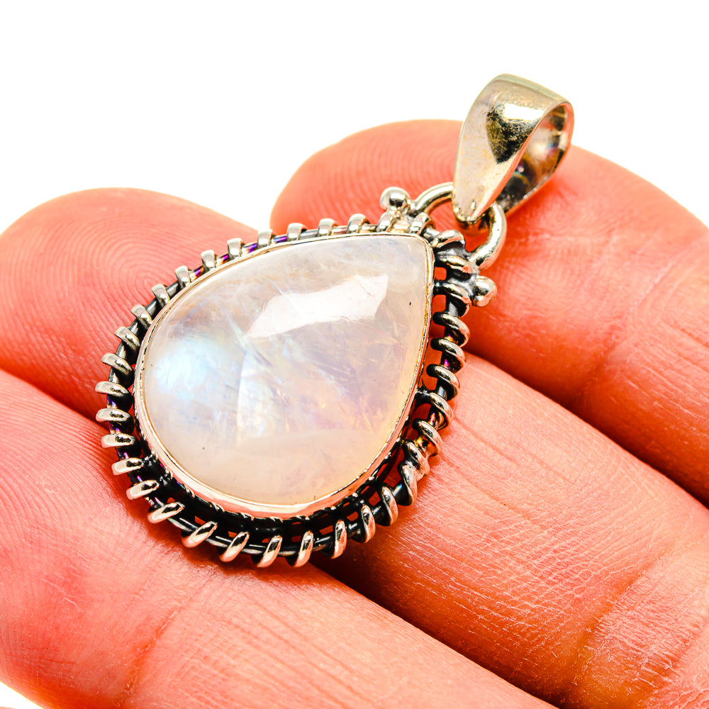 Rainbow Moonstone Pendants handcrafted by Anasilvercos - PD742253