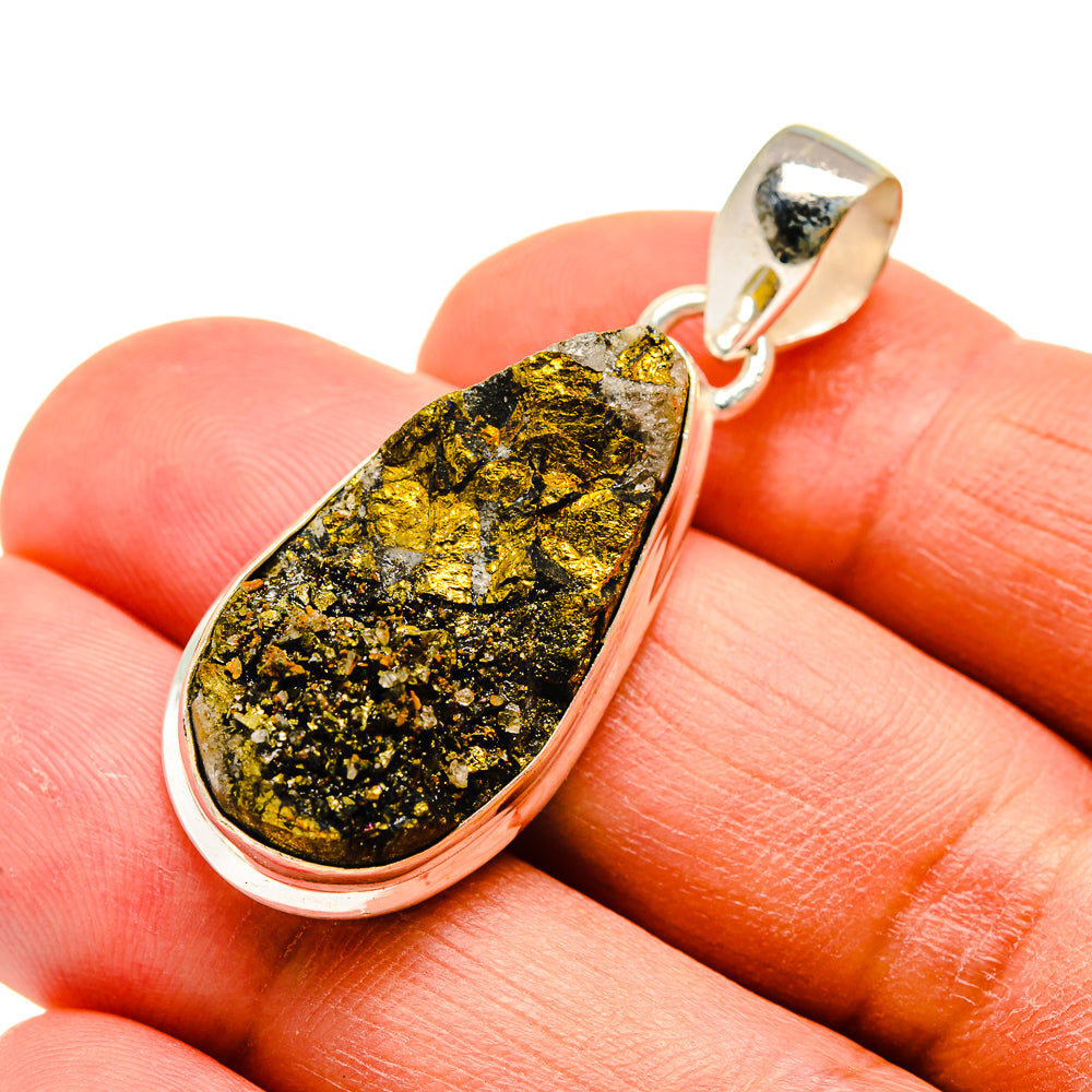 Spectro Pyrite Druzy Pendants handcrafted by Anasilvercos - PD742339