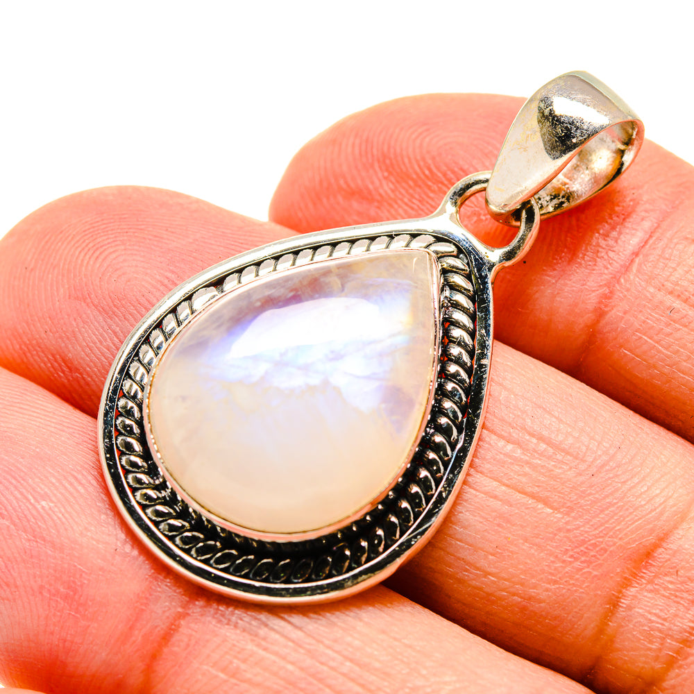 Rainbow Moonstone Pendants handcrafted by Anasilvercos - PD742393