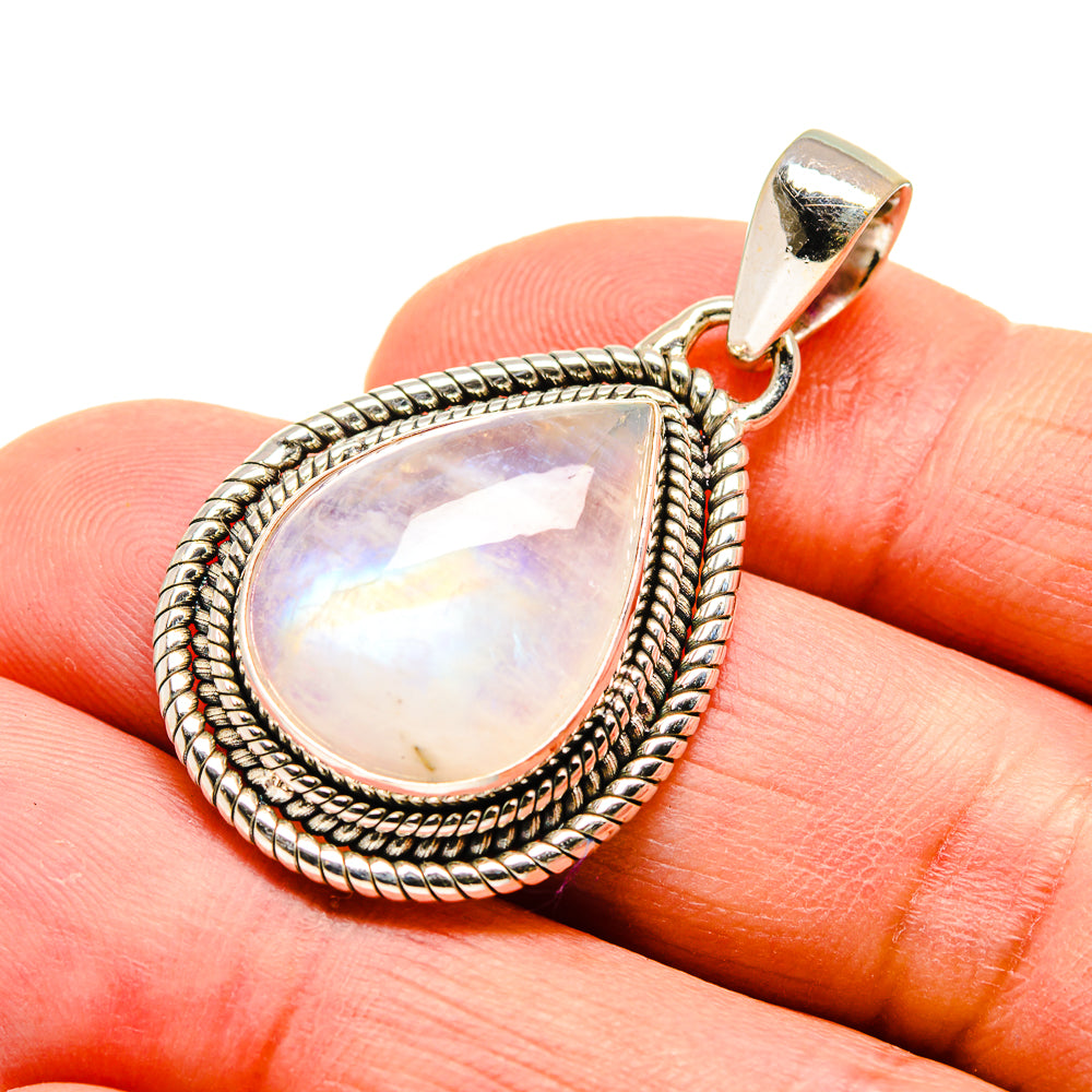 Rainbow Moonstone Pendants handcrafted by Anasilvercos - PD742536