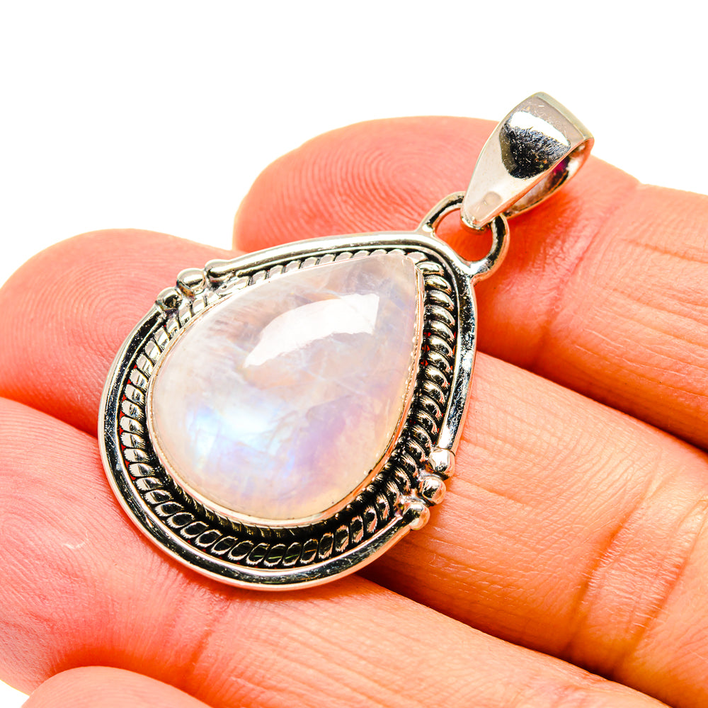 Rainbow Moonstone Pendants handcrafted by Anasilvercos - PD742736