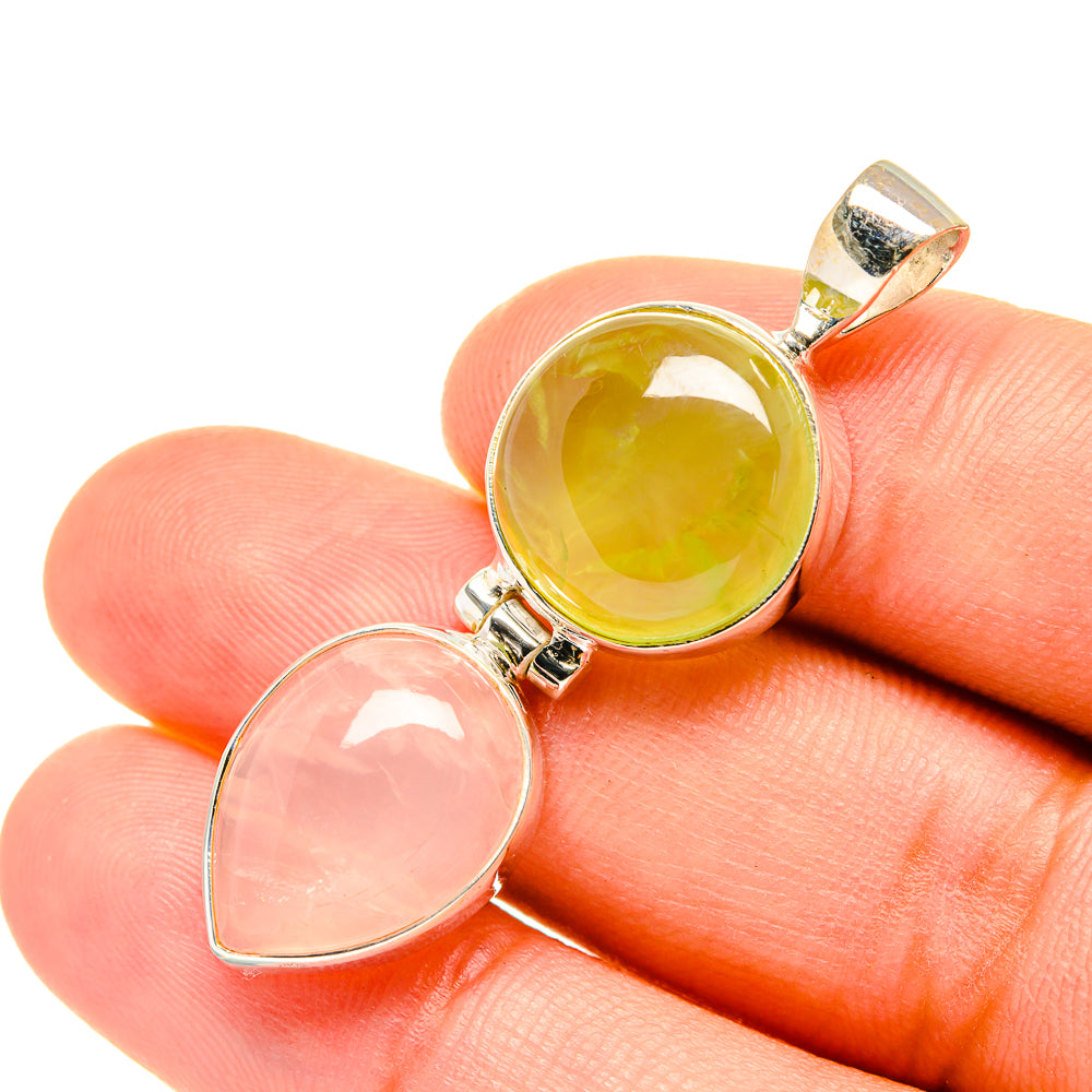 Rose Quartz Pendants handcrafted by Anasilvercos - PD7428