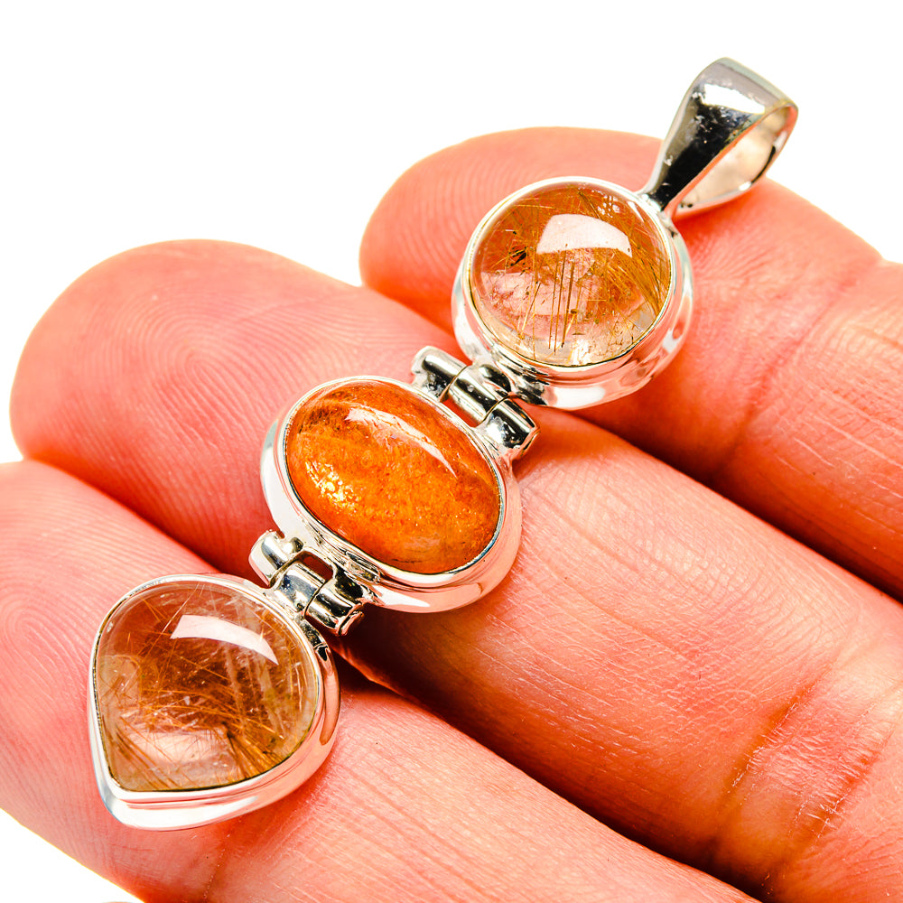 Rutilated Quartz Pendants handcrafted by Anasilvercos - PD743059