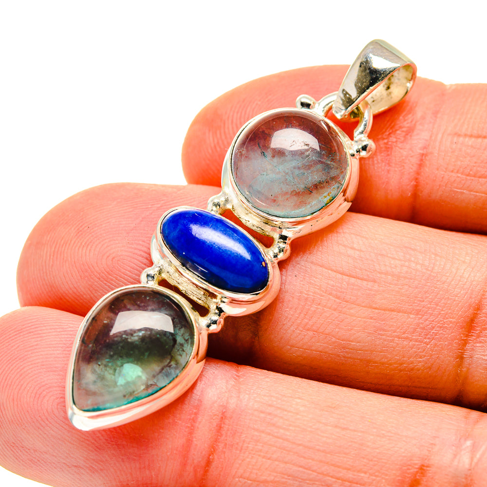 Blue Fluorite Pendants handcrafted by Anasilvercos - PD743121