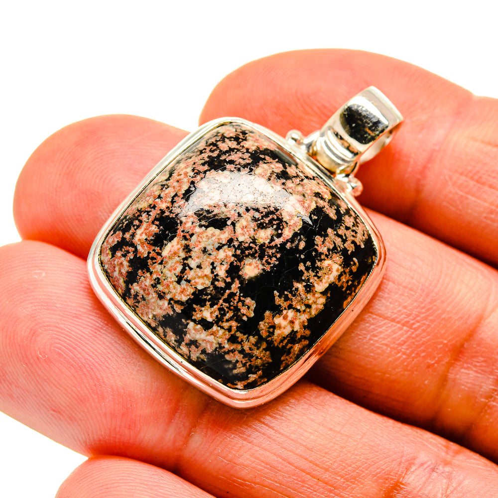 Snowflake Obsidian Pendants handcrafted by Anasilvercos - PD743481