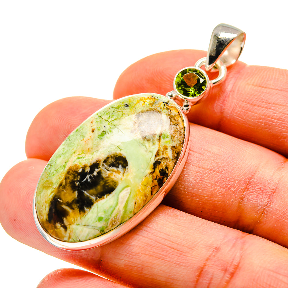 Australian Green Opal Pendants handcrafted by Anasilvercos - PD743539