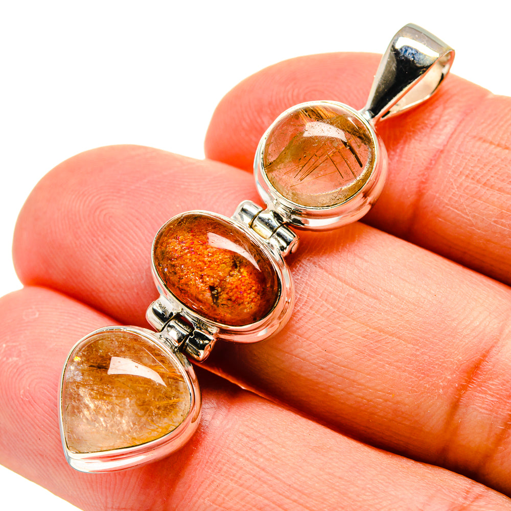 Rutilated Quartz Pendants handcrafted by Anasilvercos - PD743665