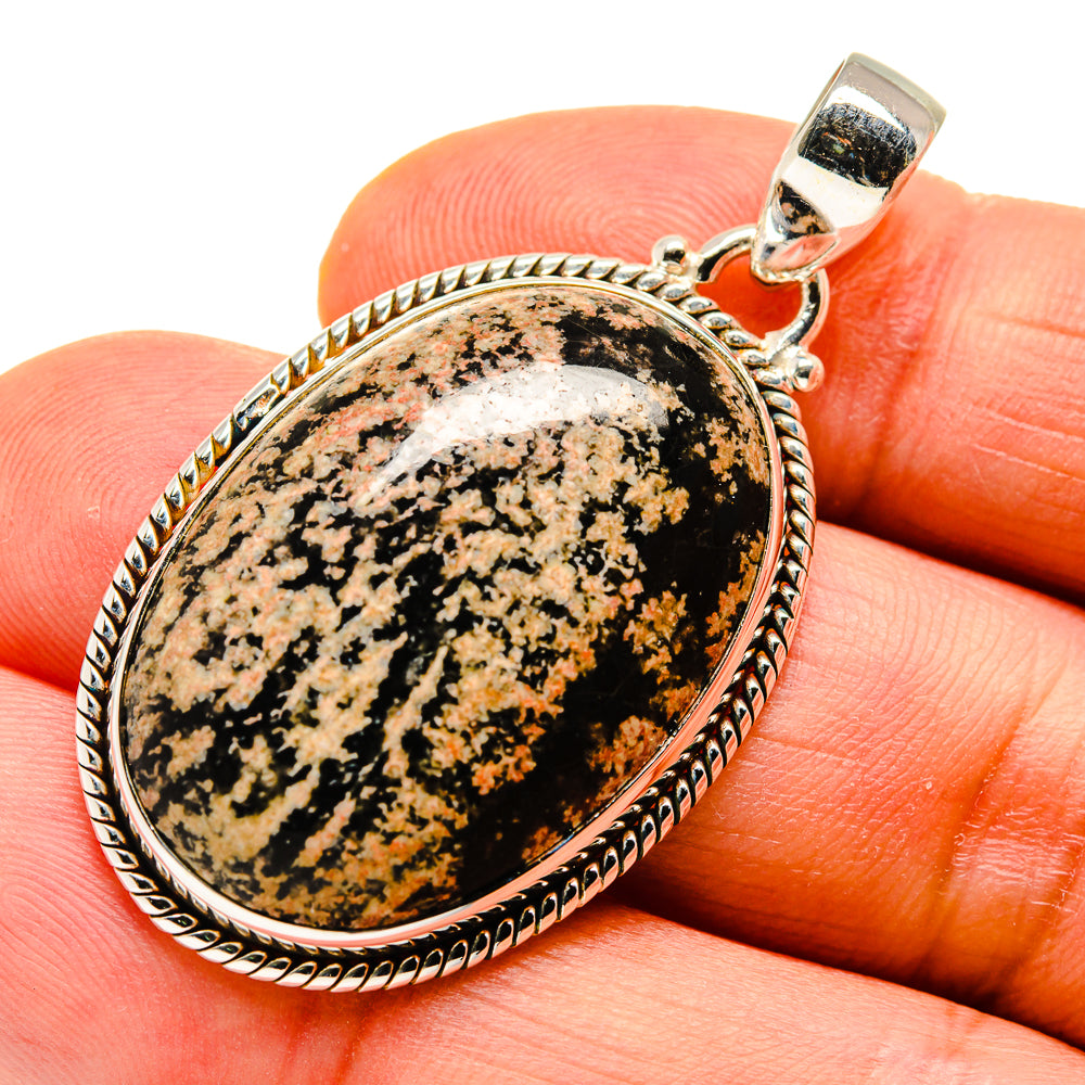 Snowflake Obsidian Pendants handcrafted by Anasilvercos - PD744019