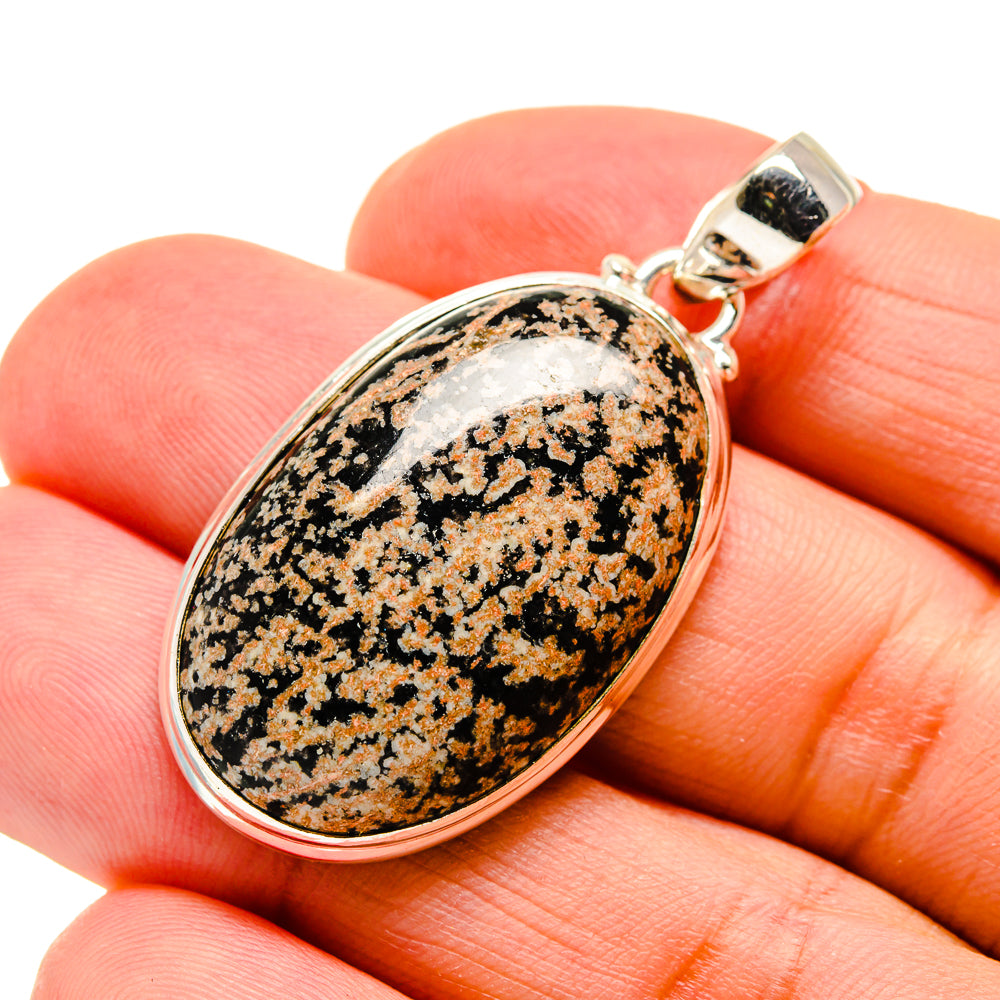 Snowflake Obsidian Pendants handcrafted by Anasilvercos - PD744322