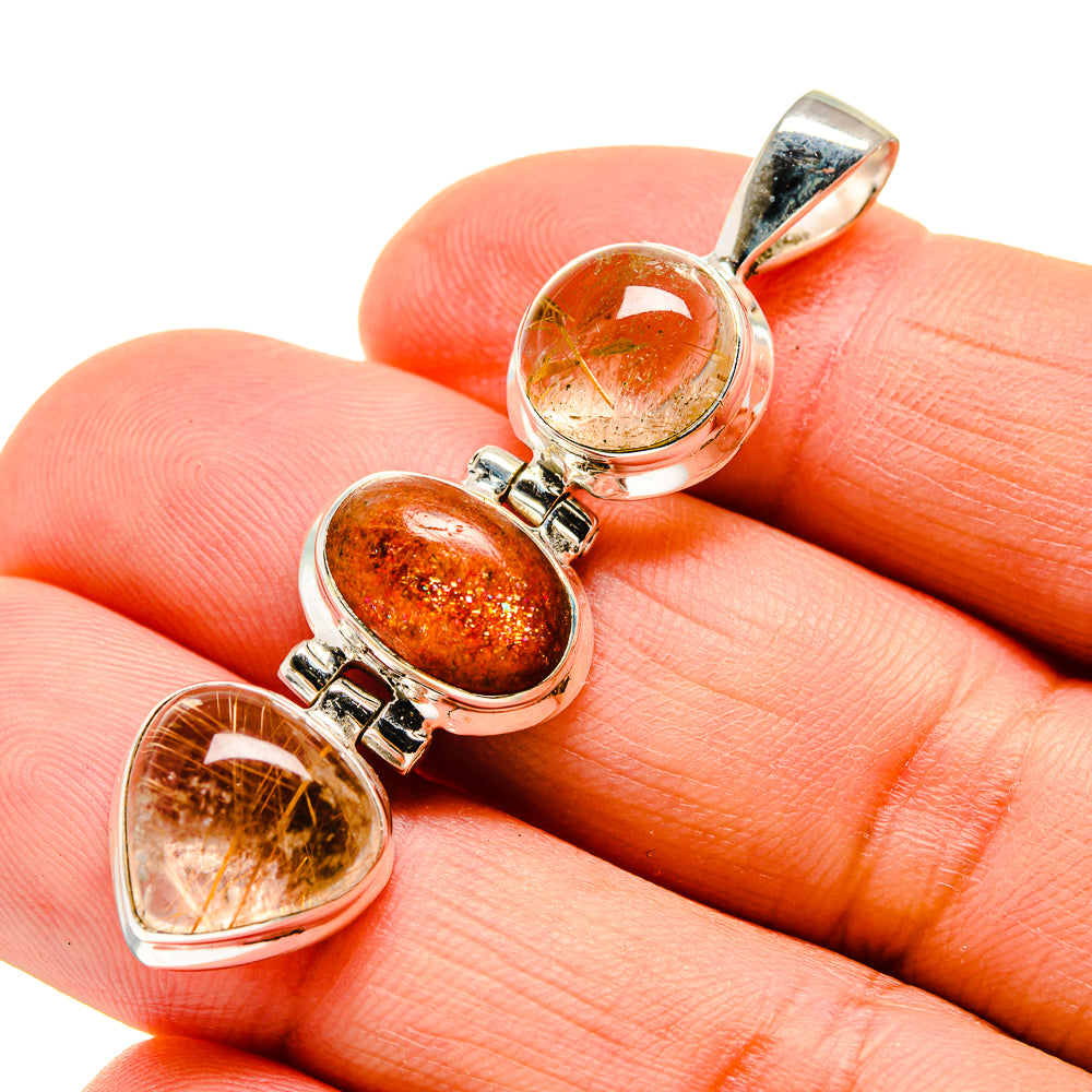 Rutilated Quartz Pendants handcrafted by Anasilvercos - PD744367