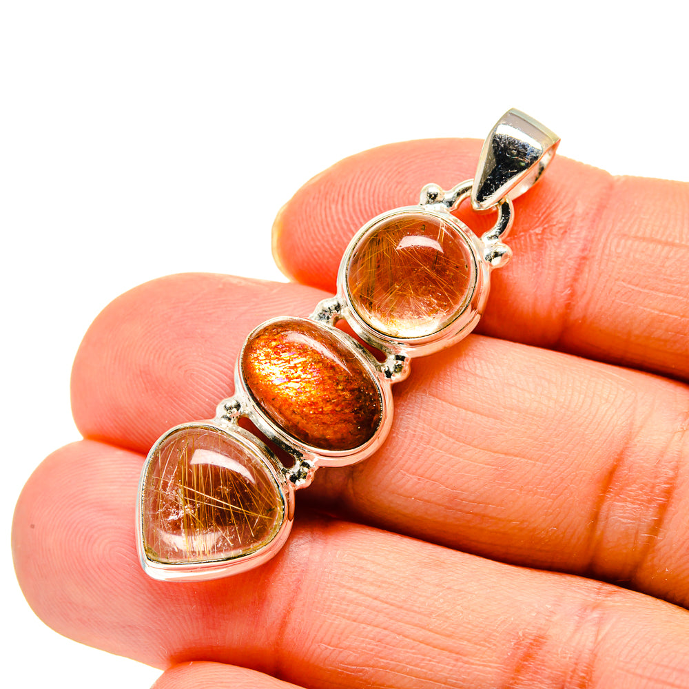 Rutilated Quartz Pendants handcrafted by Anasilvercos - PD744692