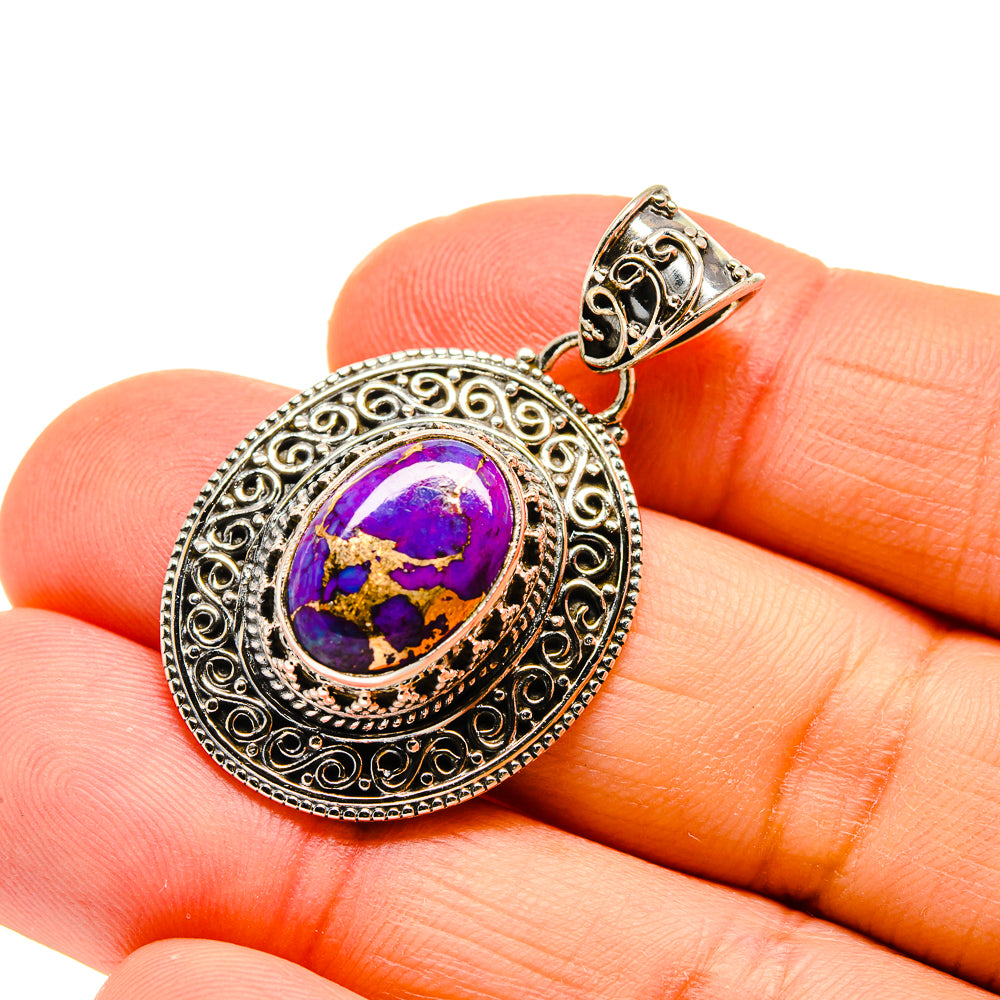 Purple Copper Composite Turquoise Pendants handcrafted by Anasilvercos - PD744960
