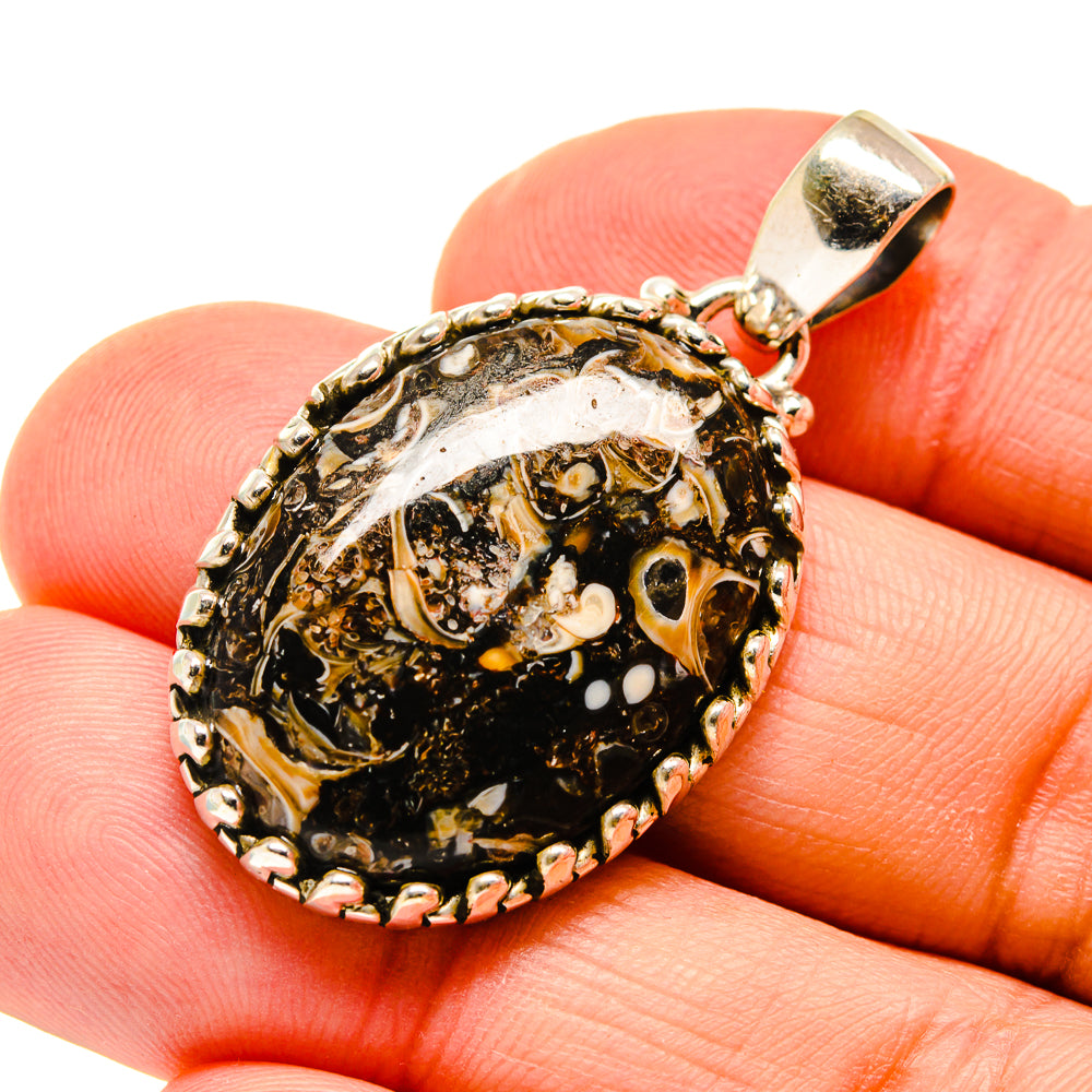 Turritella Agate Pendants handcrafted by Anasilvercos - PD745113