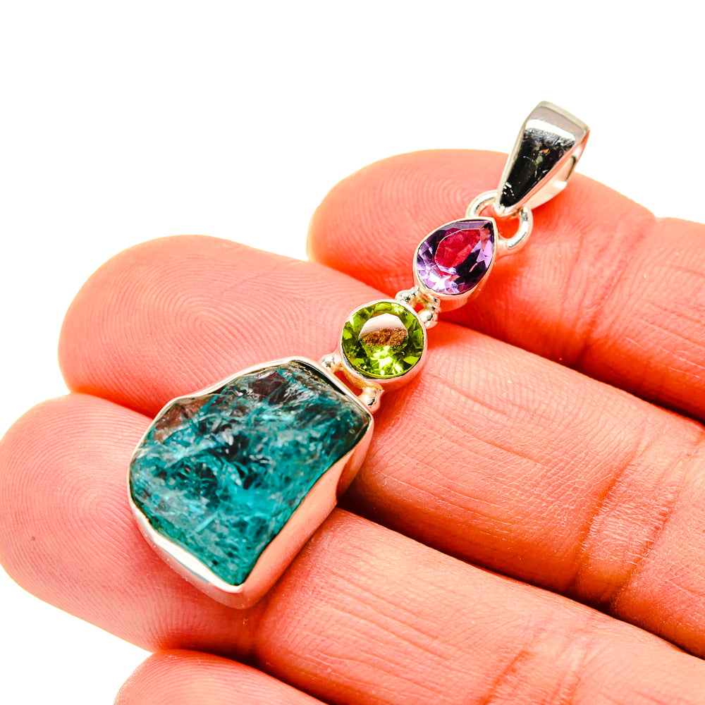 Blue Fluorite Pendants handcrafted by Anasilvercos - PD745144