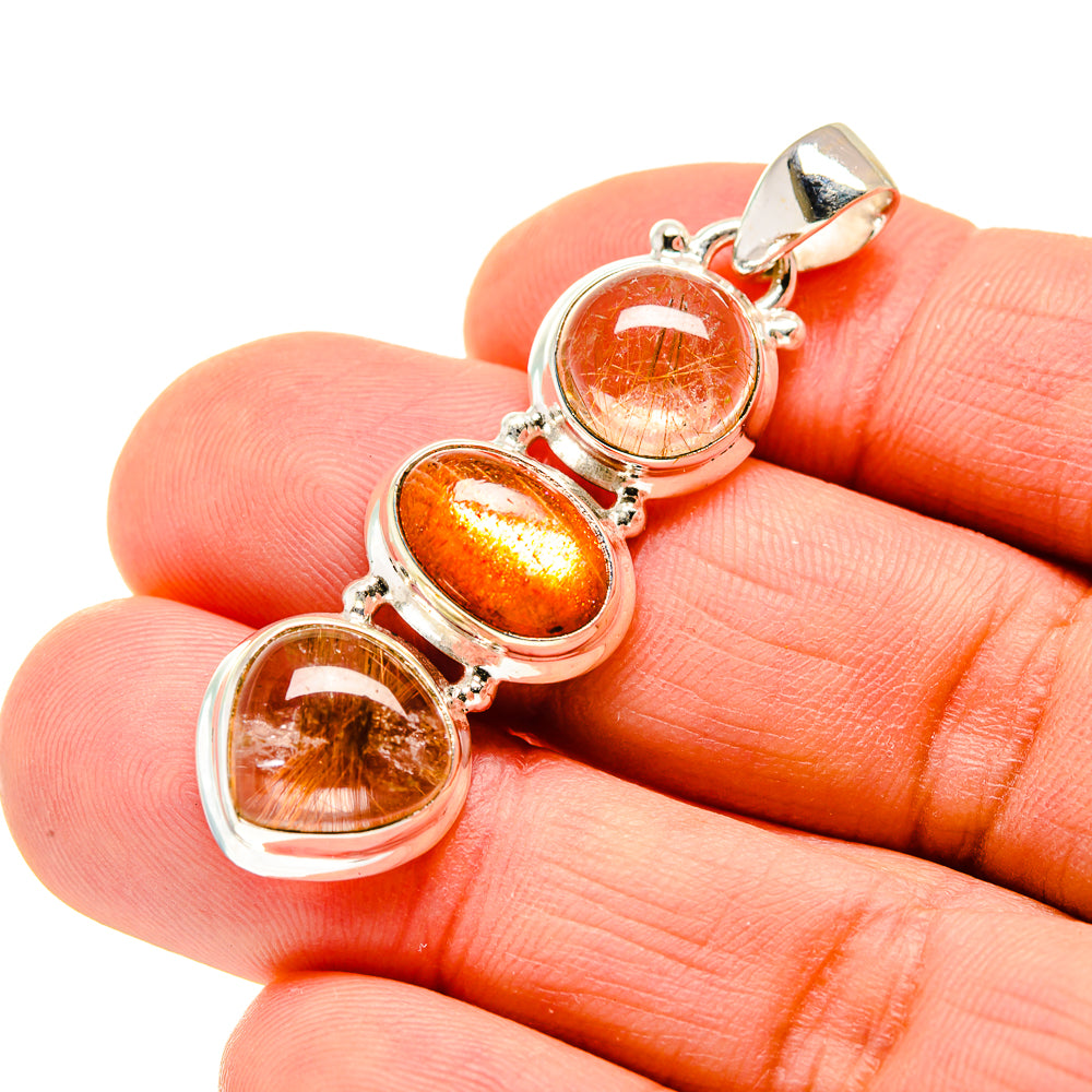 Rutilated Quartz Pendants handcrafted by Anasilvercos - PD745148