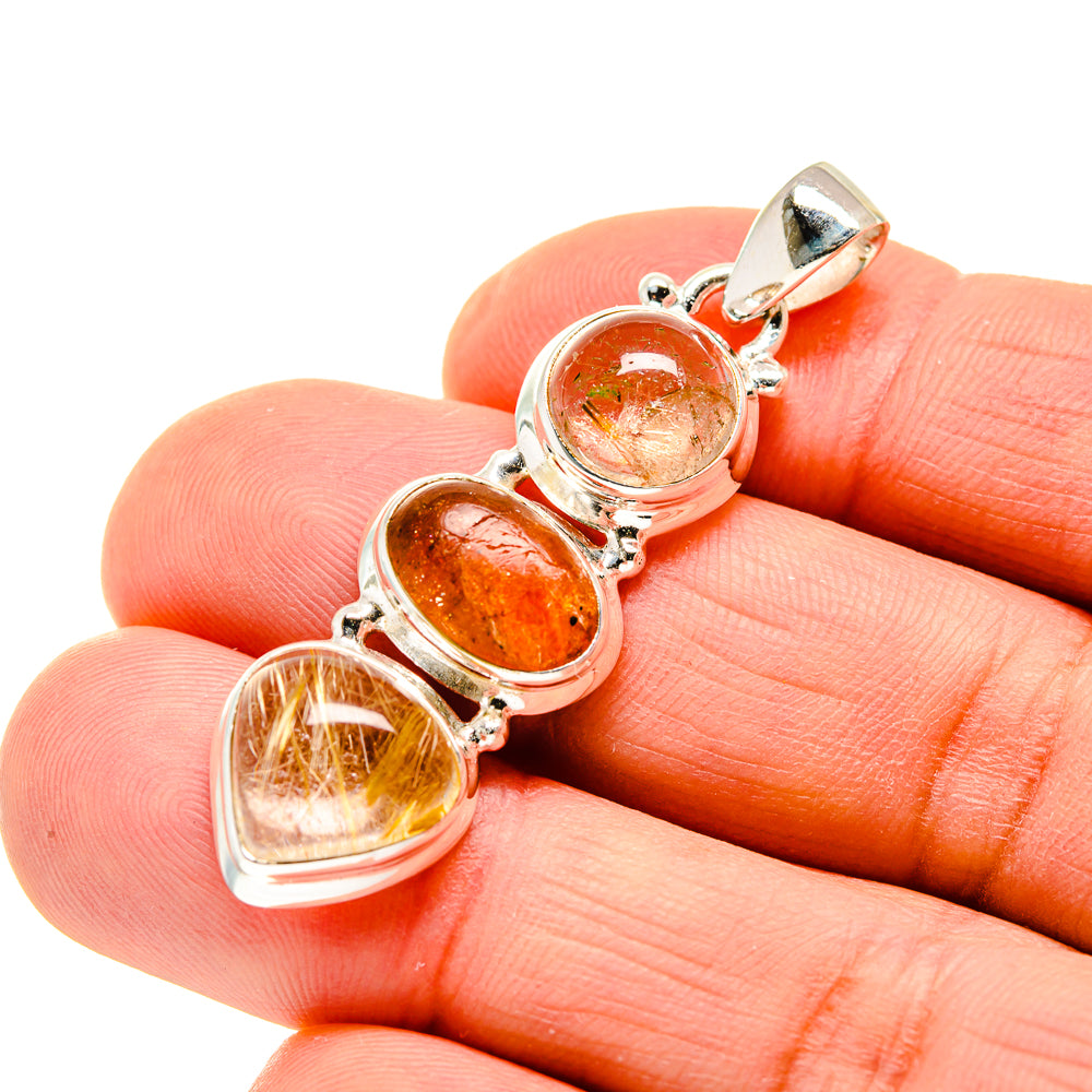 Rutilated Quartz Pendants handcrafted by Anasilvercos - PD745149