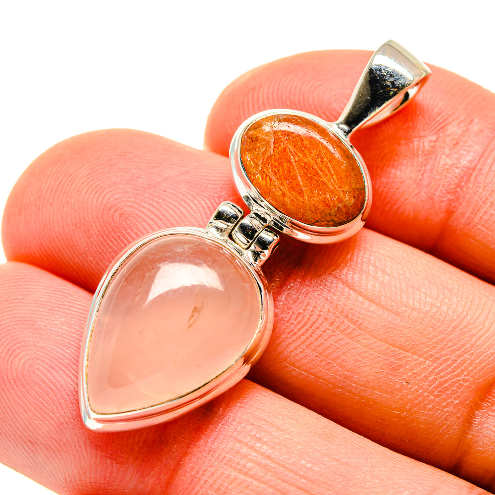 Rose Quartz Pendants handcrafted by Anasilvercos - PD745333