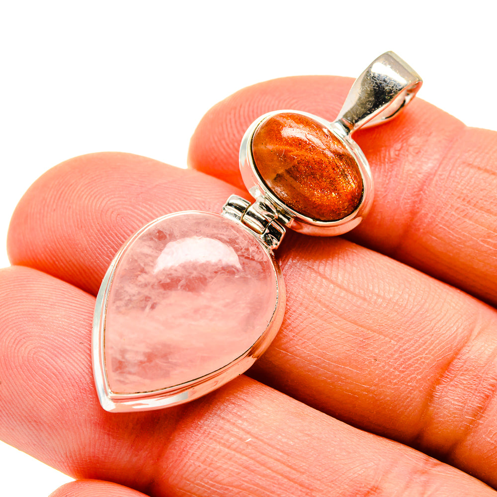 Rose Quartz Pendants handcrafted by Anasilvercos - PD745347