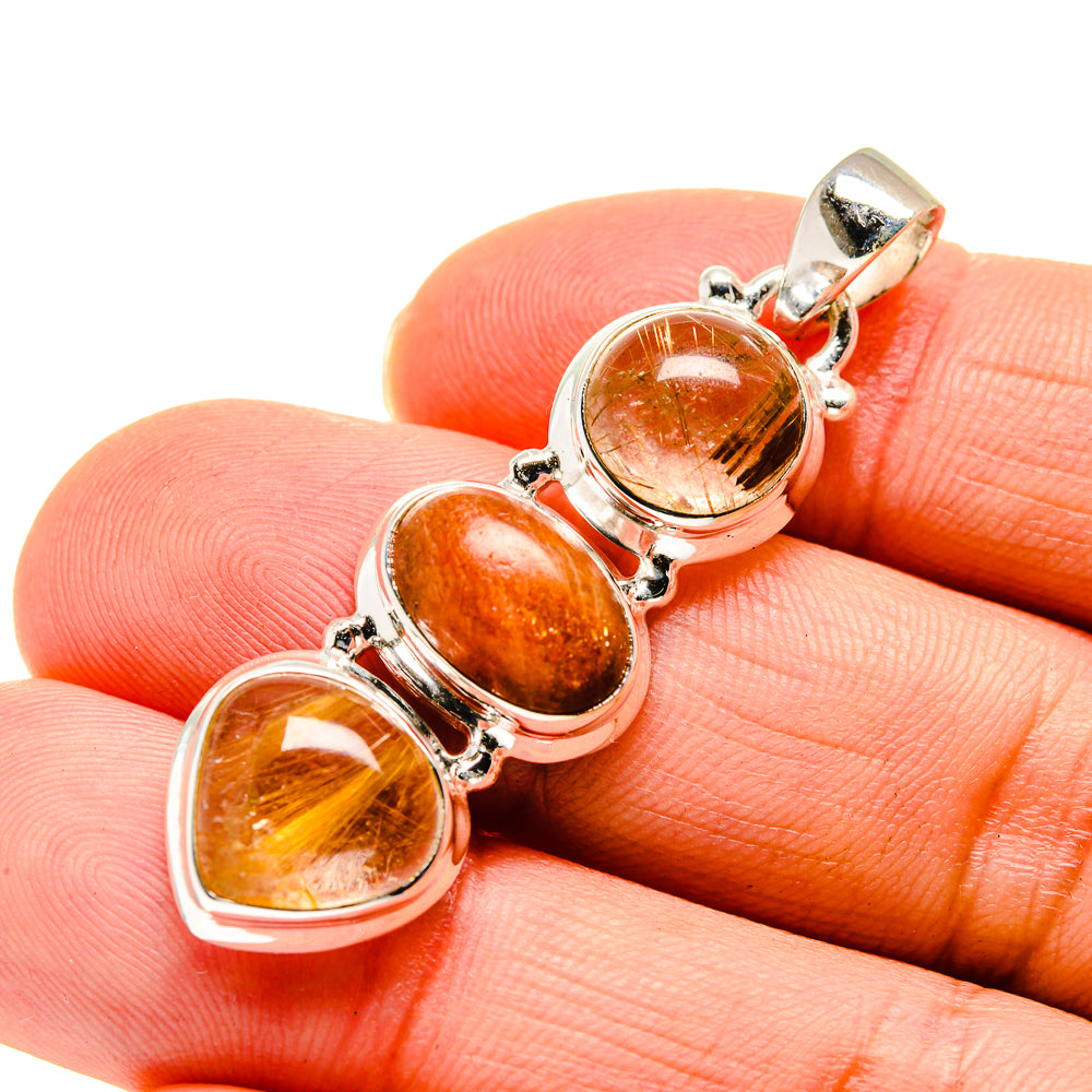 Rutilated Quartz Pendants handcrafted by Anasilvercos - PD745381