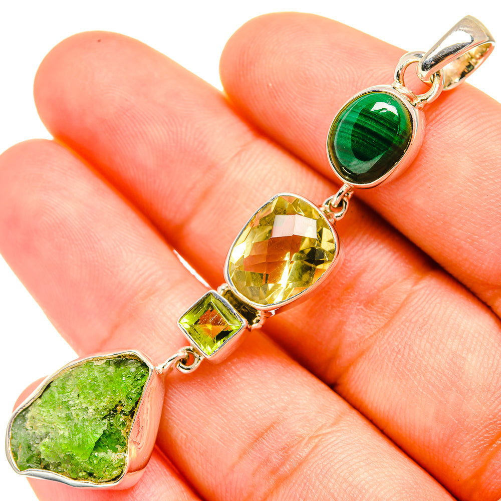 Chrome Diopside Pendants handcrafted by Anasilvercos - PD7454