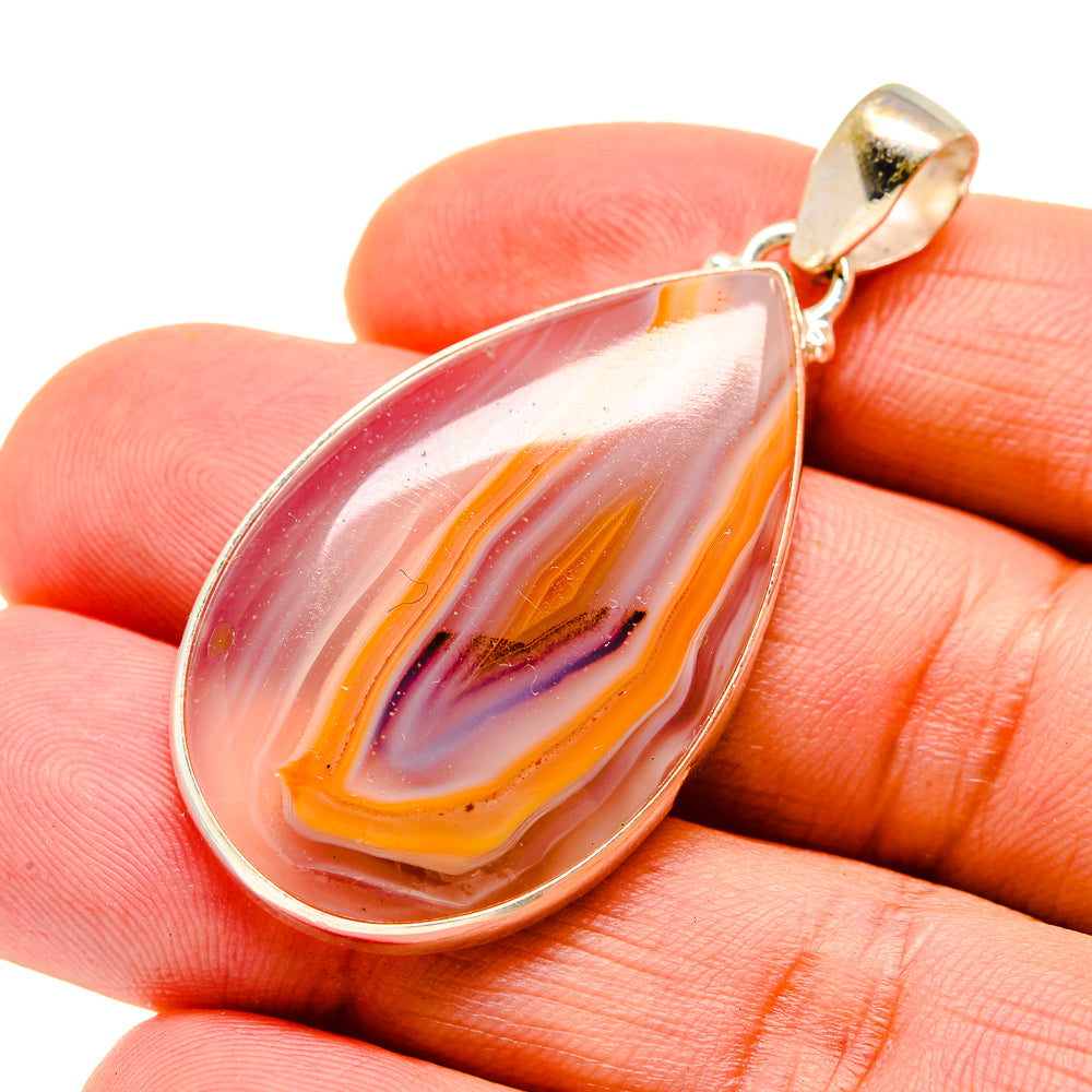 Orange Botswana Agate Pendants handcrafted by Anasilvercos - PD745521