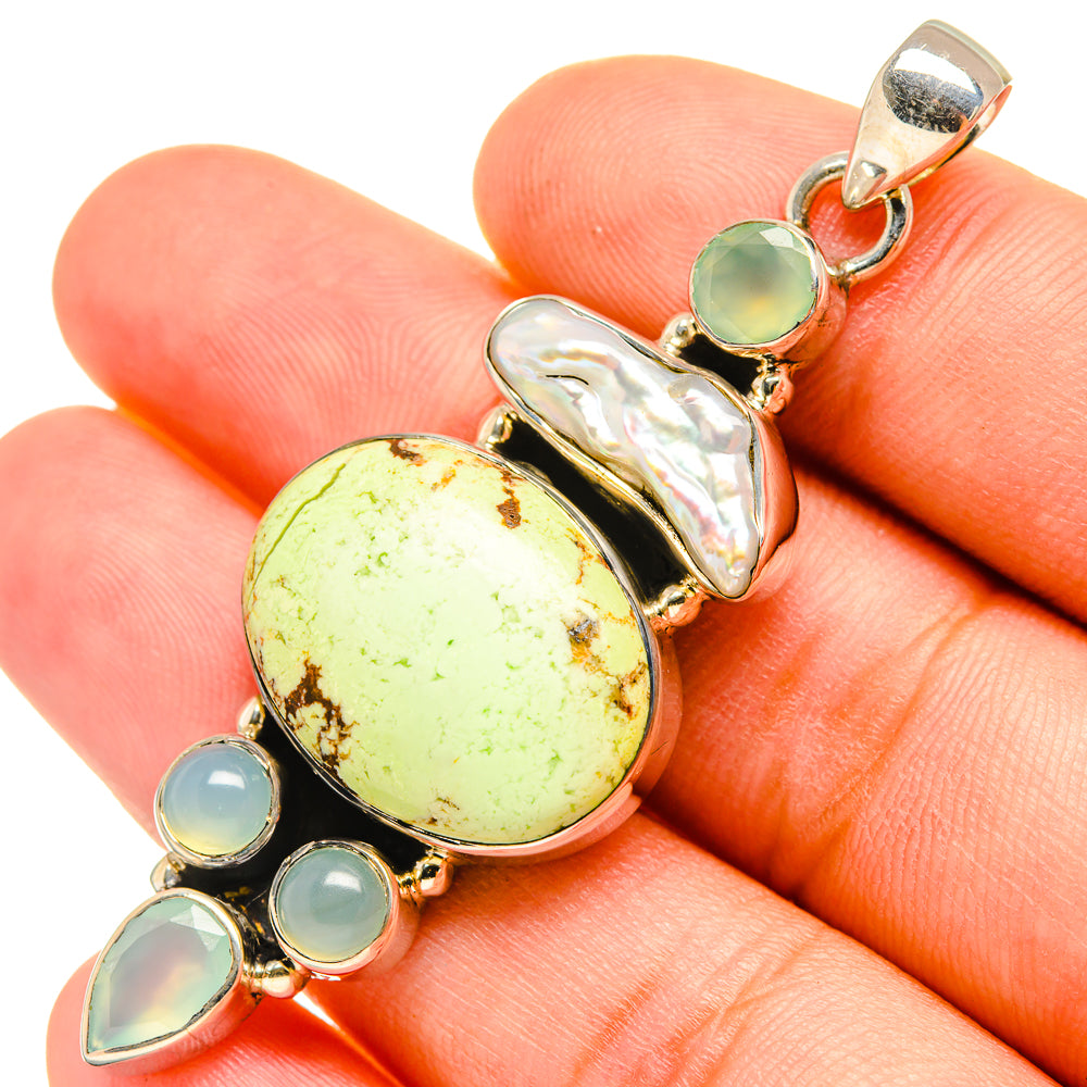 Lemon Chrysoprase Pendants handcrafted by Anasilvercos - PD7456
