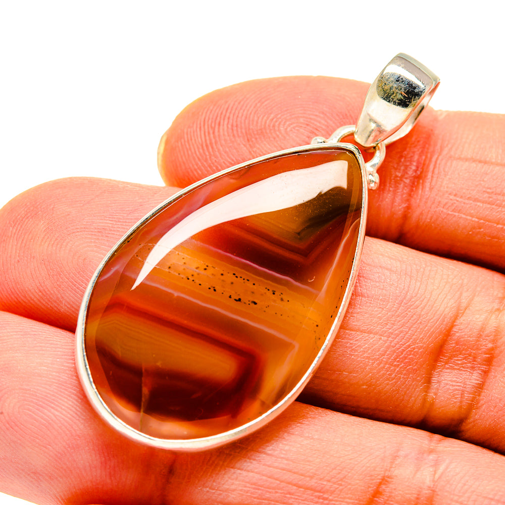 Red Botswana Agate Pendants handcrafted by Anasilvercos - PD745817