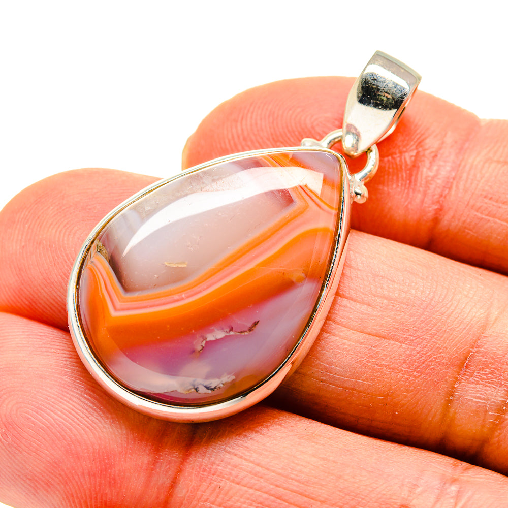 Orange Botswana Agate Pendants handcrafted by Anasilvercos - PD746120