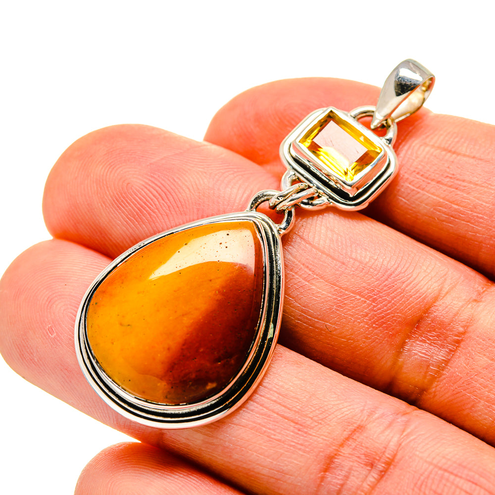 Mookaite, Citrine Pendants handcrafted by Anasilvercos - PD746260