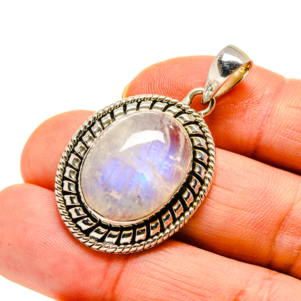 Rainbow Moonstone Pendants handcrafted by Anasilvercos - PD746293