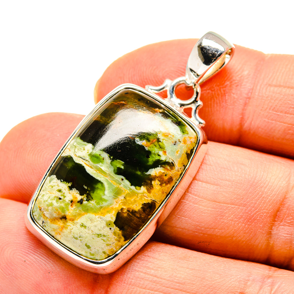 Australian Green Opal Pendants handcrafted by Anasilvercos - PD746344