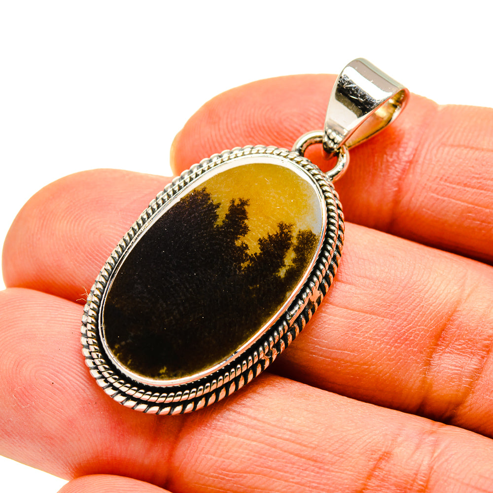 Scenic Dendritic Agate Pendants handcrafted by Anasilvercos - PD746351