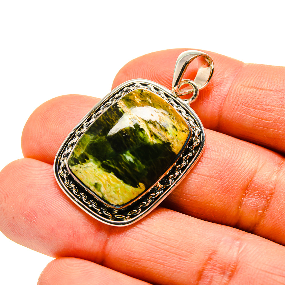 Australian Green Opal Pendants handcrafted by Anasilvercos - PD746518