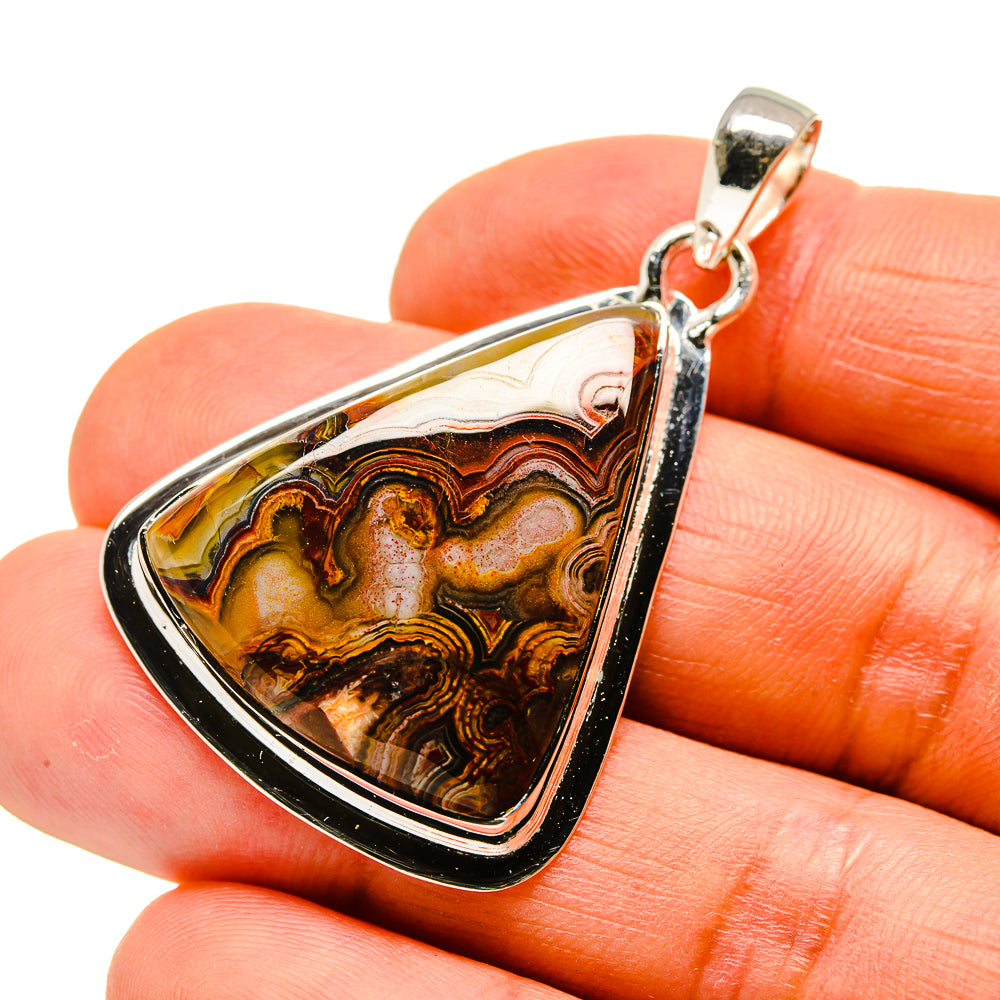 Crazy Lace Agate Pendants handcrafted by Anasilvercos - PD746540