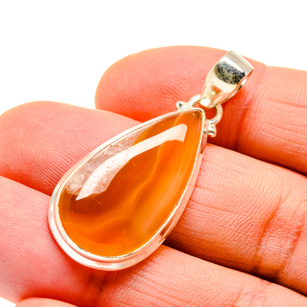 Orange Botswana Agate Pendants handcrafted by Anasilvercos - PD746775