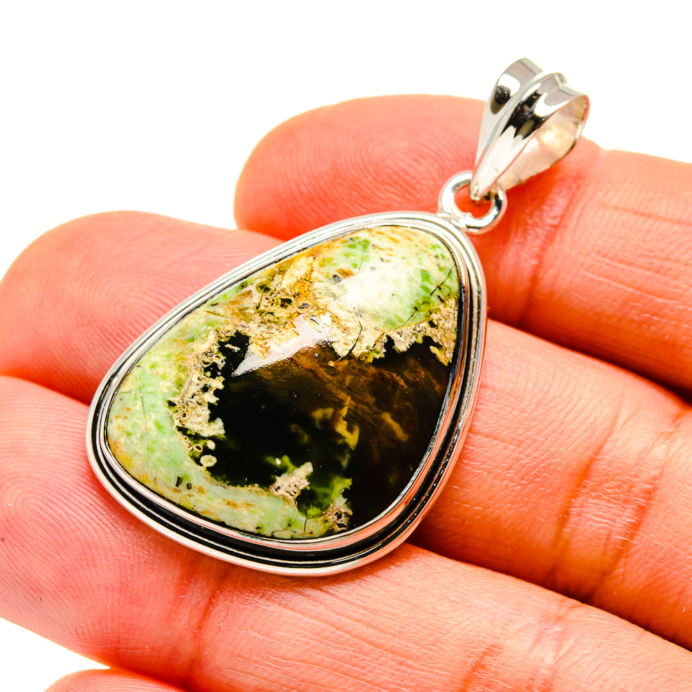 Australian Green Opal Pendants handcrafted by Anasilvercos - PD746915