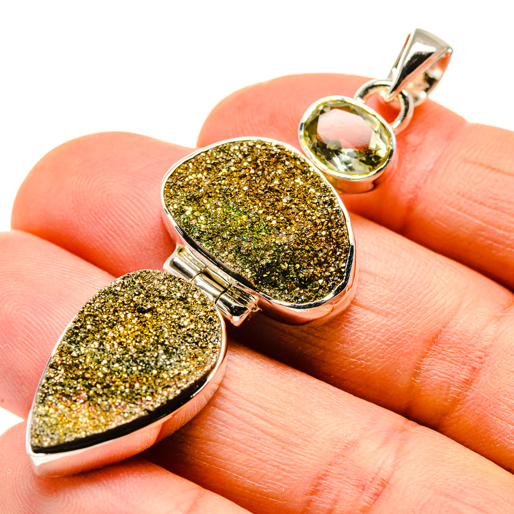 Spectro Pyrite Druzy Pendants handcrafted by Anasilvercos - PD746952