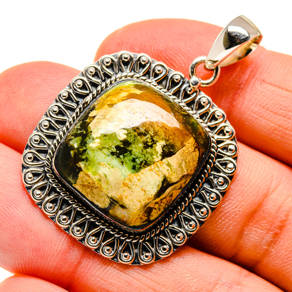 Australian Green Opal Pendants handcrafted by Anasilvercos - PD747066