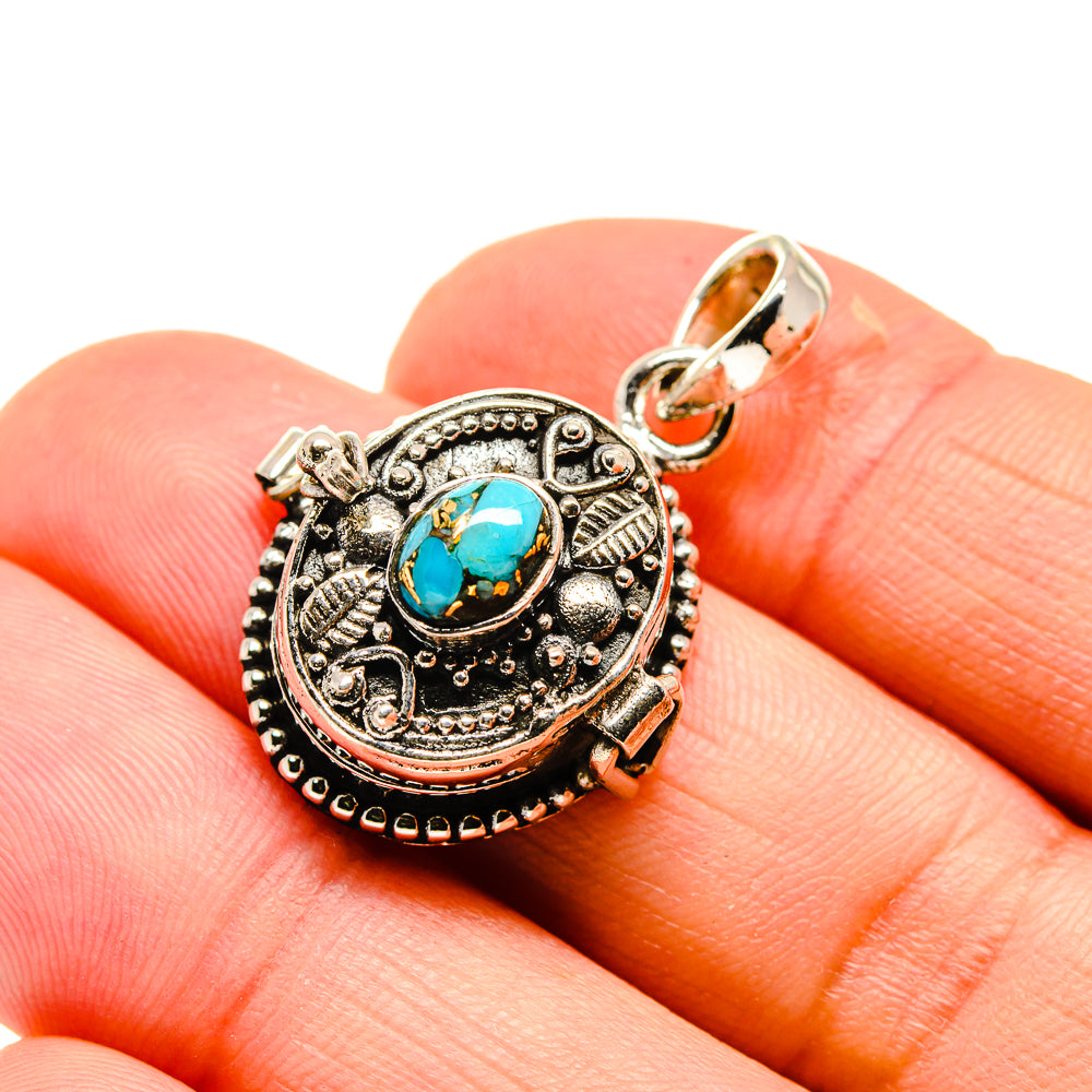 Blue Copper Composite Turquoise Pendants handcrafted by Anasilvercos - PD747240