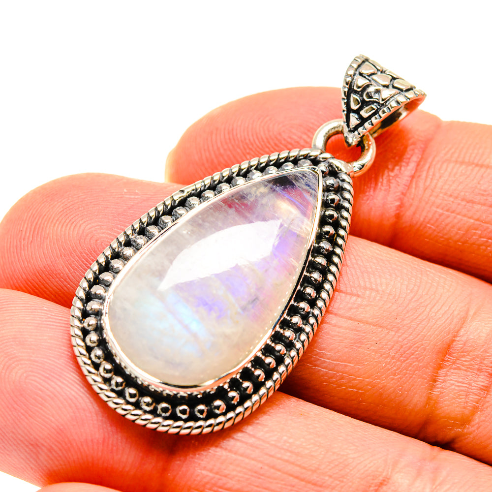 Rainbow Moonstone Pendants handcrafted by Anasilvercos - PD747270