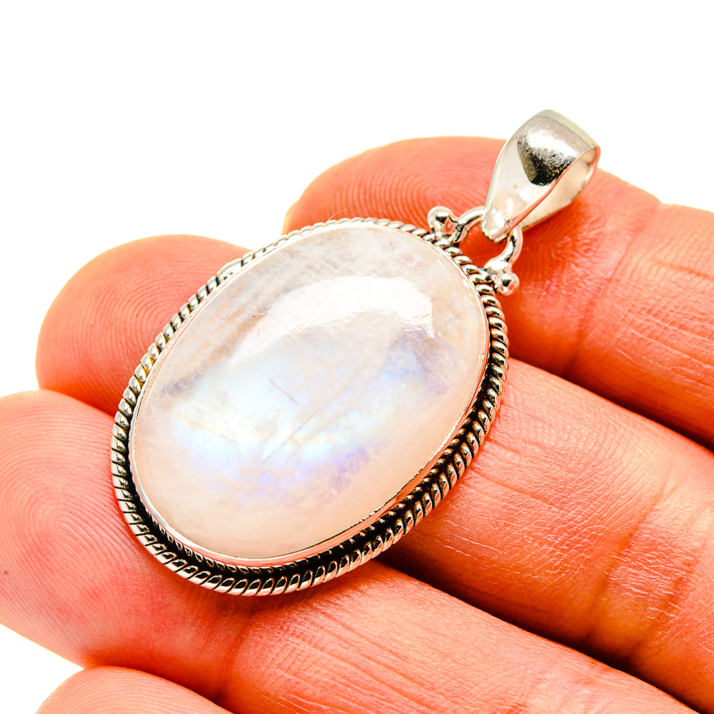 Rainbow Moonstone Pendants handcrafted by Anasilvercos - PD747479
