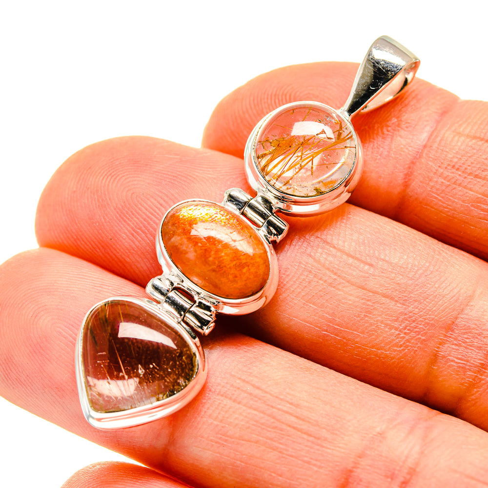 Rutilated Quartz Pendants handcrafted by Anasilvercos - PD747505