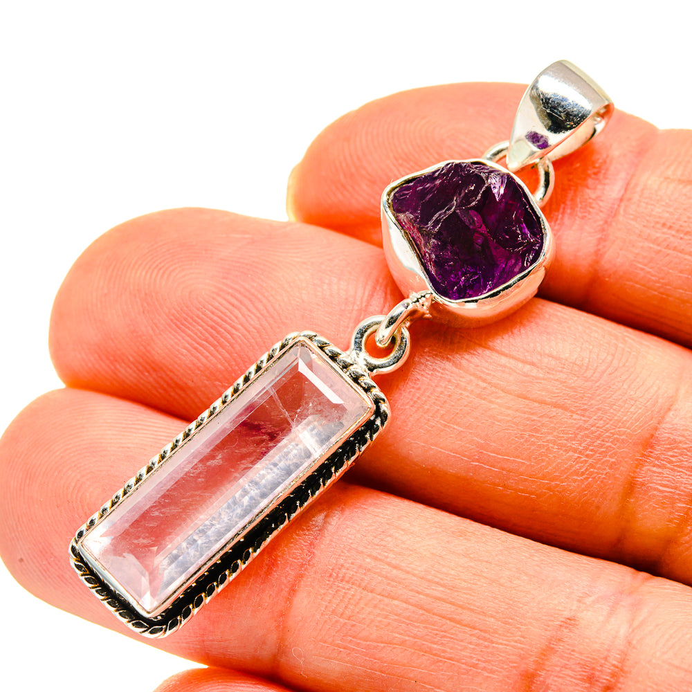 Rose Quartz Pendants handcrafted by Anasilvercos - PD747509