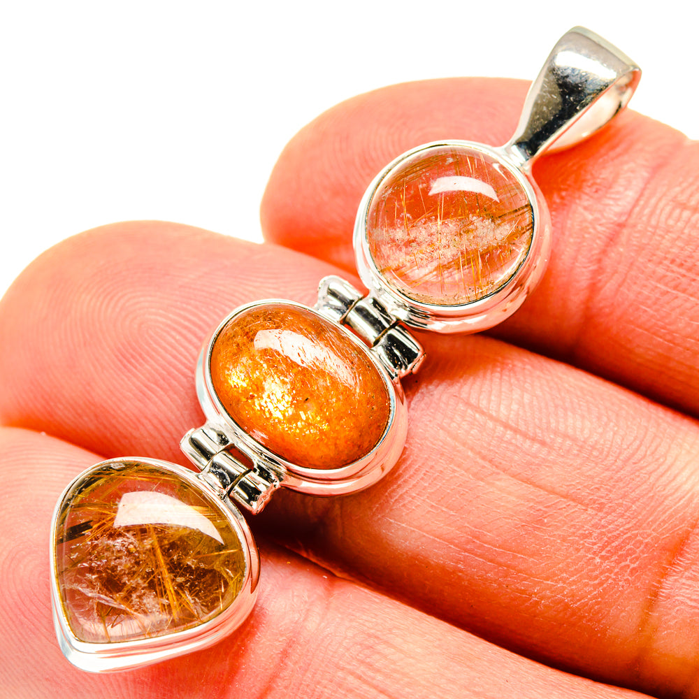 Rutilated Quartz Pendants handcrafted by Anasilvercos - PD747862