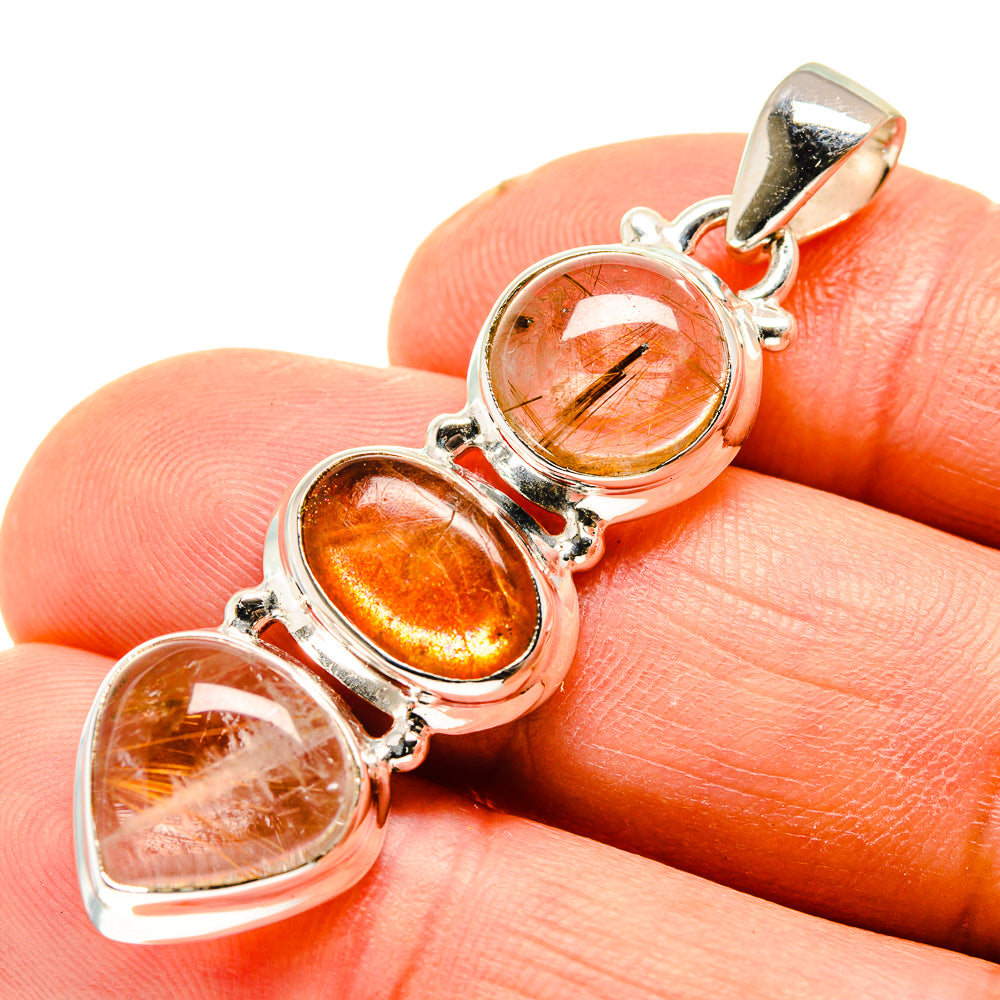 Rutilated Quartz Pendants handcrafted by Anasilvercos - PD747877