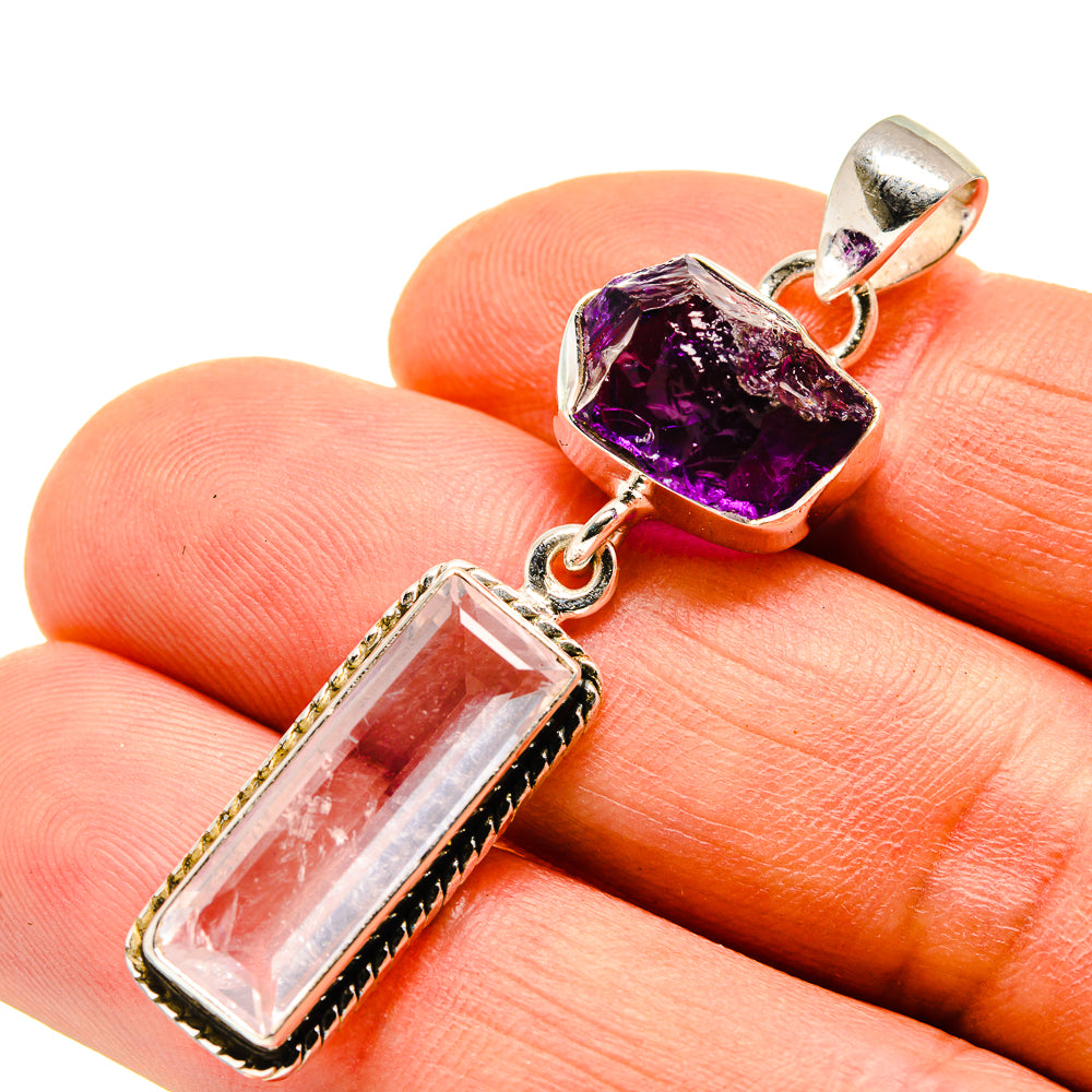 Rose Quartz Pendants handcrafted by Anasilvercos - PD747969
