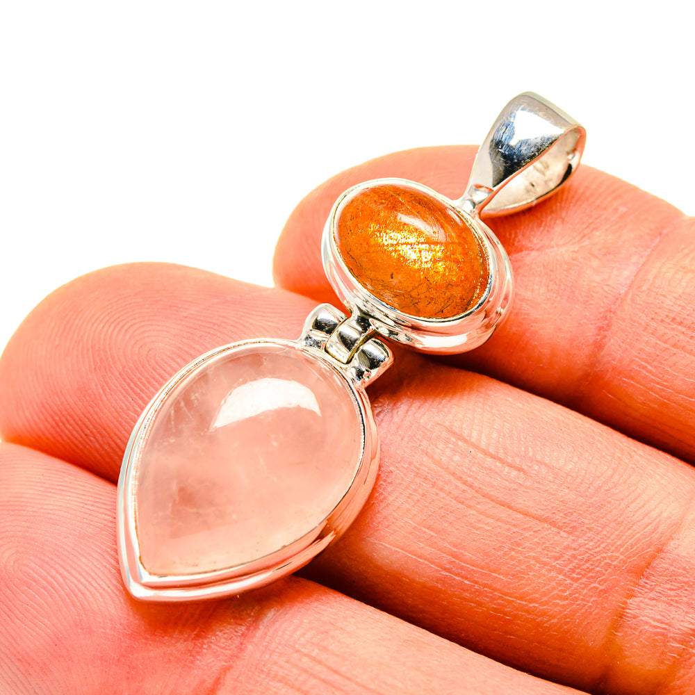 Rose Quartz Pendants handcrafted by Anasilvercos - PD748120